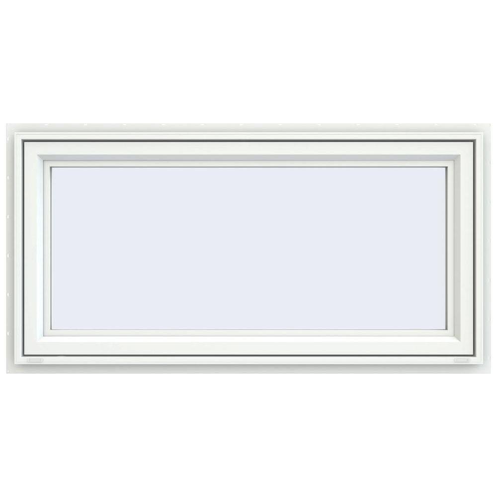 JELD-WEN CS3425 47.5 in. x 23.5 in. V-4500 Series White Vinyl Awning Window with Fiberglass Mesh Screen