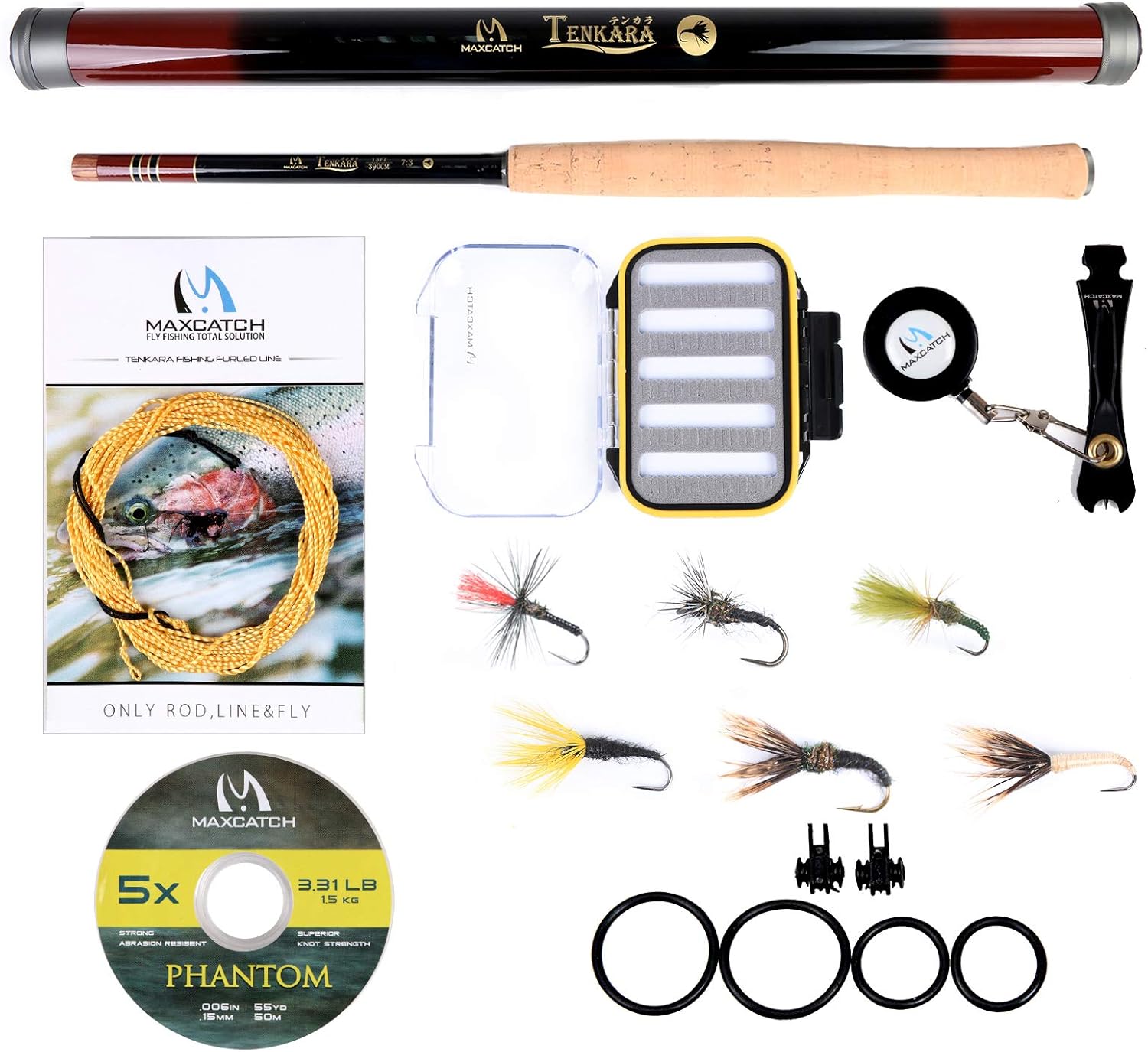 M MAXIMUMCATCH Maxcatch Tenkara Fishing Rod and Combo 9/10/11/12/13ft/Triple Zoom 8'3''/9'6''/10'6'',10'8''/11'10''/12'9''