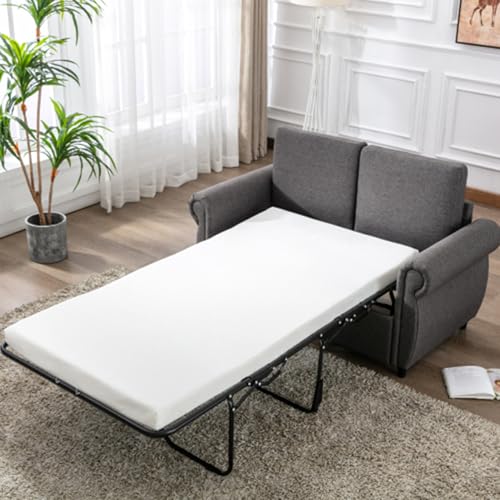 Pull Out Sofa Bed Couch,Convertible Sleeper Sofa,Loveseat Sleeper with Twin Size Memory Mattress,2-in-1 Sleeper Sofa Bed,for Living Room Spaces Small Spaces,Gray