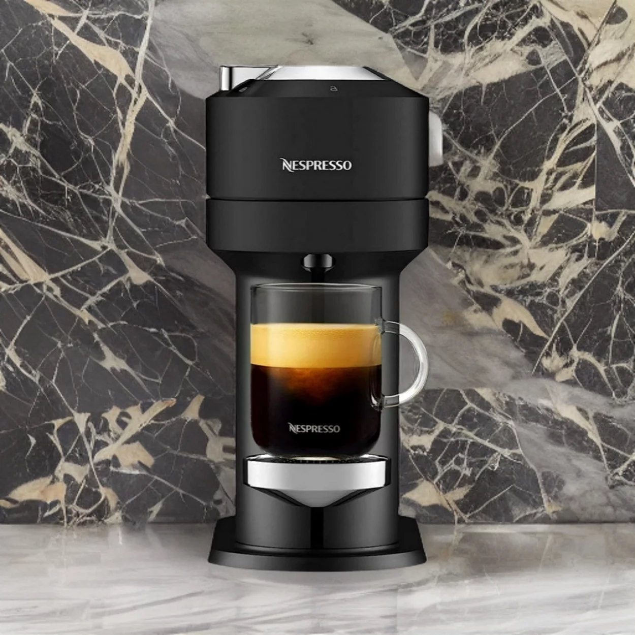 Nespresso Vertuo Next Deluxe Compact Coffee and Espresso Machine (Matte Black) with Sample Pack