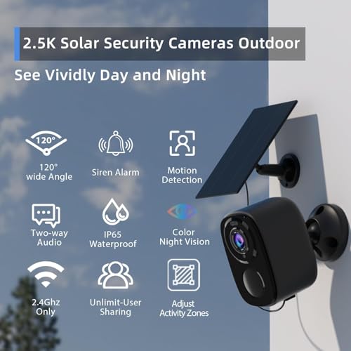 Security Cameras Wireless Outdoor for Home Security, 5MP Battery Powered Surveillance Camera with AI Motion Detection, Siren, Color Night Vision, 2-Way Talk, Waterproof, Cloud/SD, Works with Alexa