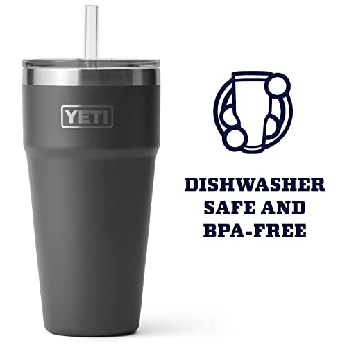 YETI Rambler 26 oz Straw Cup, Vacuum Insulated, Stainless Steel with Straw Lid