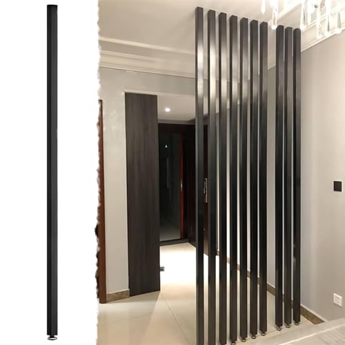 Room Divider Black Frame Room Separator Wood, Customized Wall Partition Room Divider Floor to Ceiling Wooden Slats, Decorating Bed/Living Room/Cubicle (Color : Height, Size : 105cm/41.3in/3.44ft)