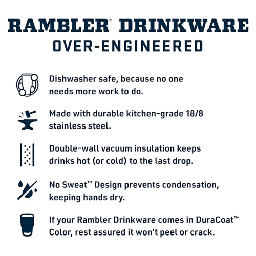 YETI Rambler 35 oz Tumbler with Handle and Straw Lid, Travel Mug Water Tumbler, Vacuum Insulated Cup with Handle, Stainless Steel