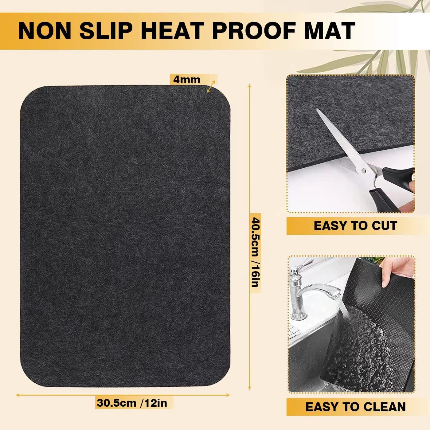 Heat Resistant Mats for Air Fryer Coffee Maker Kitchen Countertop, 4 Pcs 16 x 12 In Non-slip Silicone Appliance Slider for COSORI Ninja Foodi Air Fryer Toaster Oven Blender