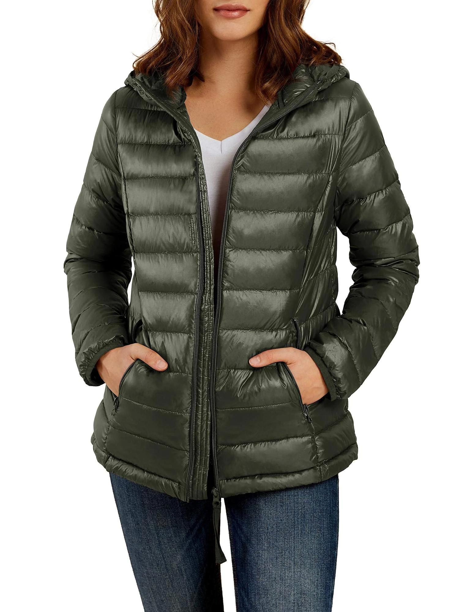 Sherrylily Women Short Down Jackets Packable Lightweight Hooded Puffer Coats with Pockets S-2XL