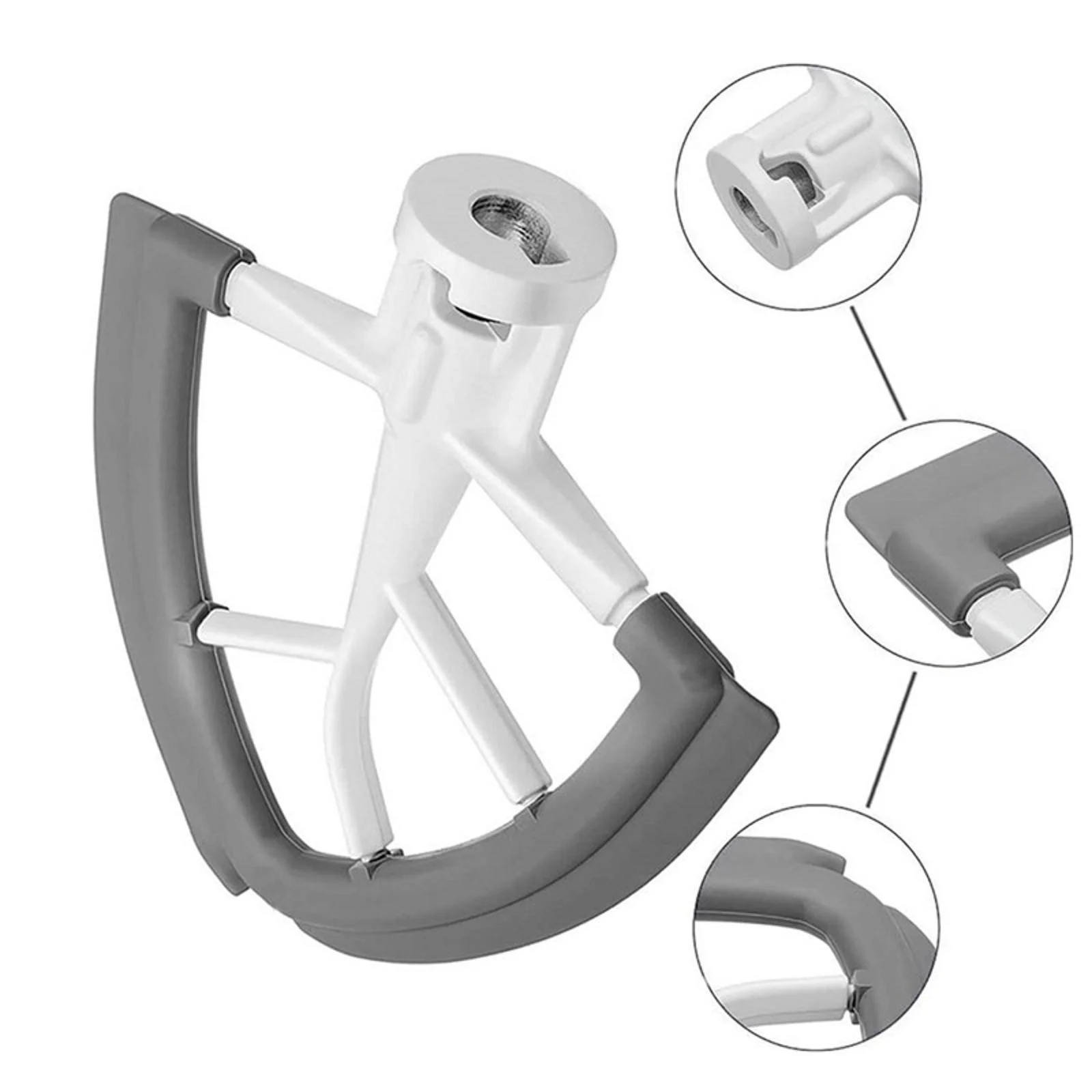 Tilt-Head Flat Beater Efficient Scraper Beater Blade Replacement for KitchenAid 4.5-5QT Mixers Home Kitchen Attachment