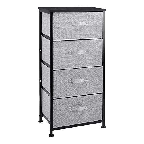Amazon Basics Fabric 4-Drawer Storage Organizer Unit for Closet, White