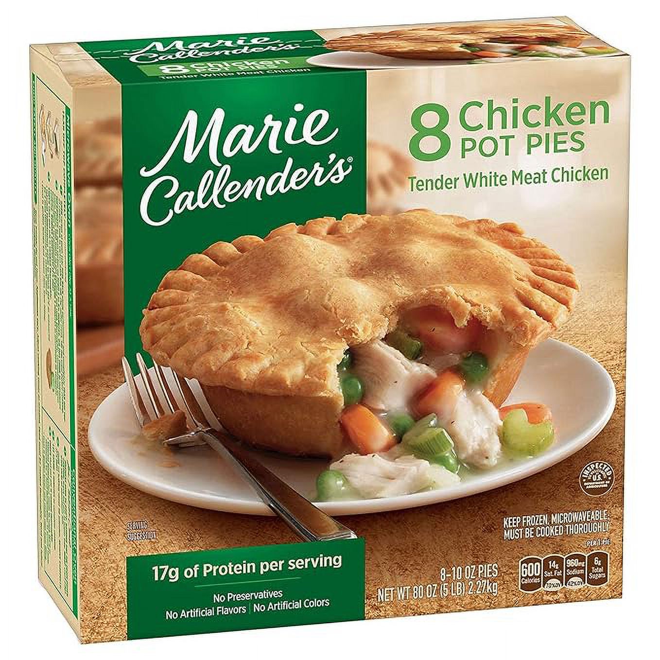 Marie Callender's Chicken Pot Pie | Two Boxes of 8 pies | Made with tender white meat chicken - All Natural, Great Source of Protein and Ready Set Gourmet Donate a Meal Program Certifi(16 Total Pies)