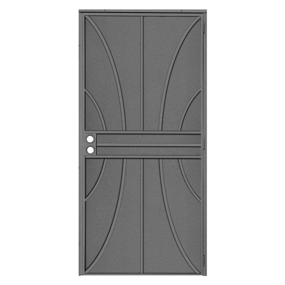 Unique Home Designs 36 in. x 80 in. Meridian Silverado Surface Mount Outswing Steel Security Door with Fine-grid Steel Mesh Scre