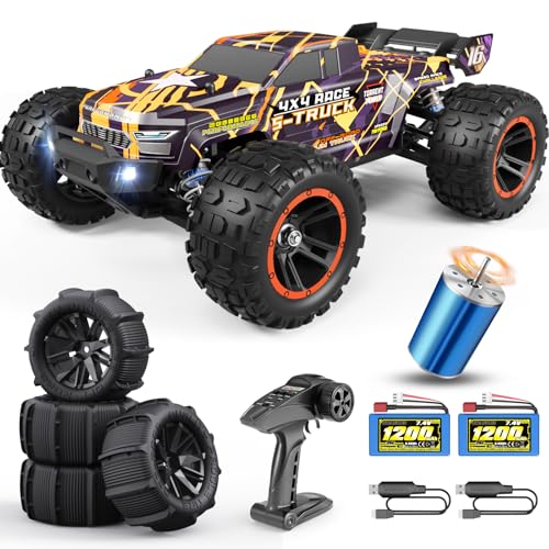 HAIBOXING 16890SA 1/16 Scale 4WD Brushless RC Truck Max 40 MPH Fast RC Cars, All Terrains RC Car with Independent ESC 4X4 Off-Road Semi-Truck for Boys and Adults, 3S Battery Applicable (not Included)