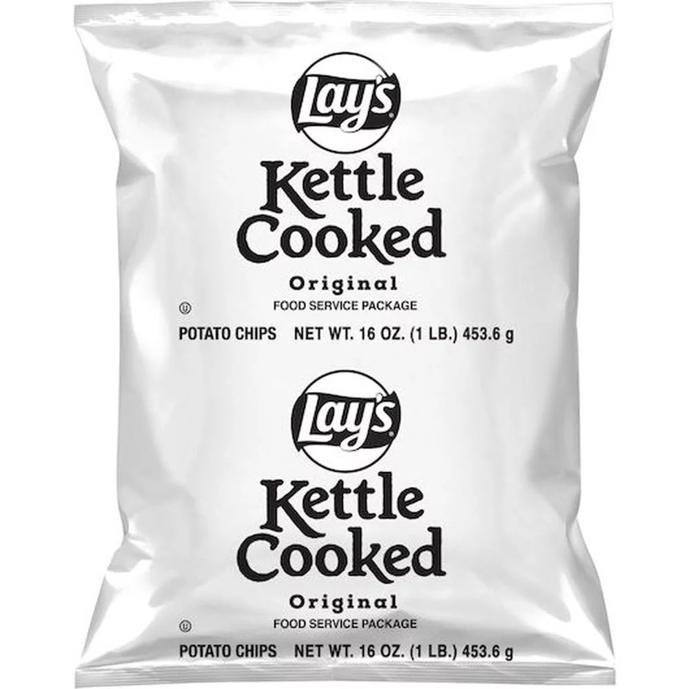 Lays Regular Kettle Potato Chips, 1 Pound -- 8 per Case.