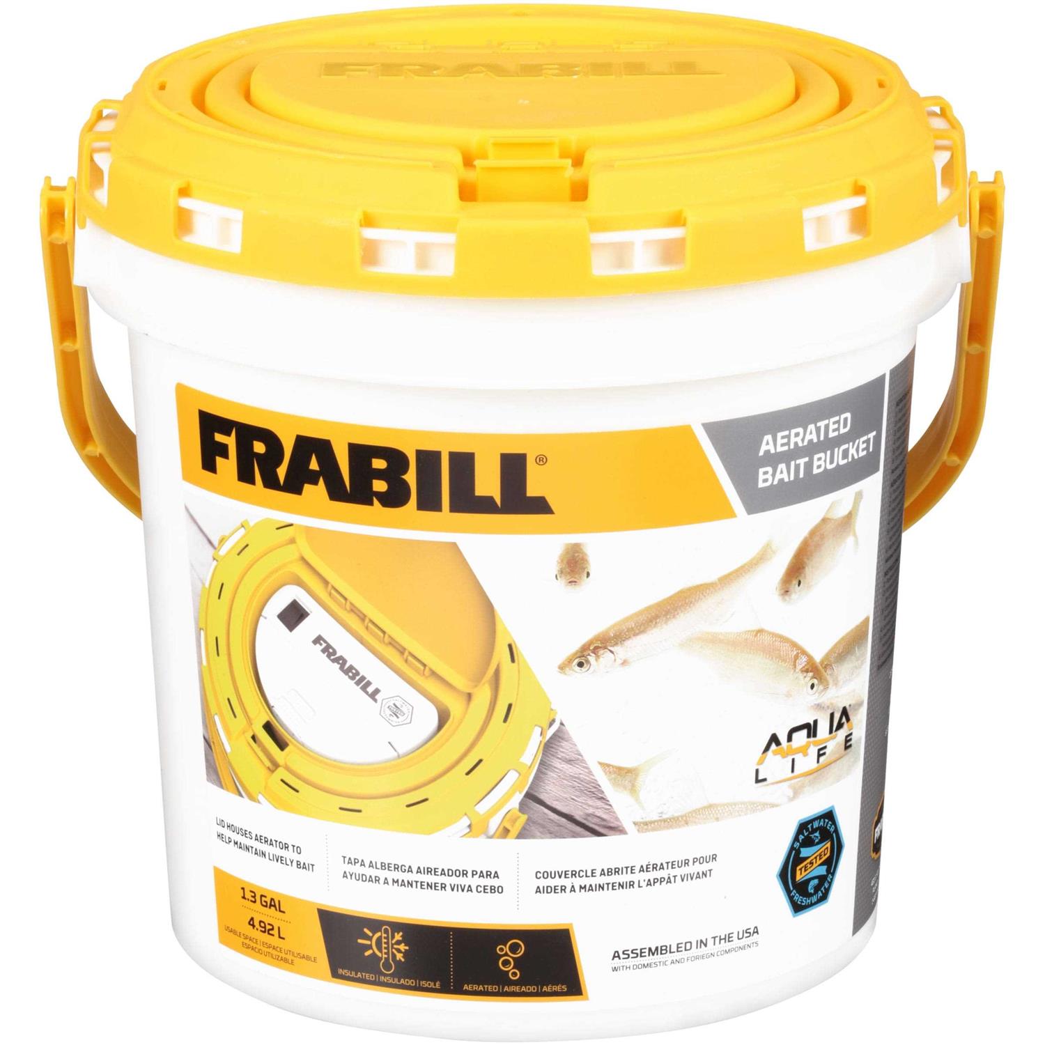 Frabill Dual Fish Bait Bucket with Aerator Built-In - Sports Supplies Online Store