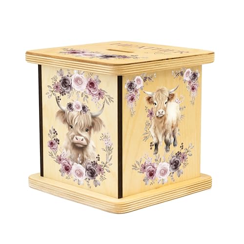 Wooden Piggy Bank for Kids and Adults, Personalized Gift Handmade in USA by BloomOwl, Custom Piggy Bank, Personalized Banks for Kids, Gifts for Baby Boys and Girls (Mallard Duck)