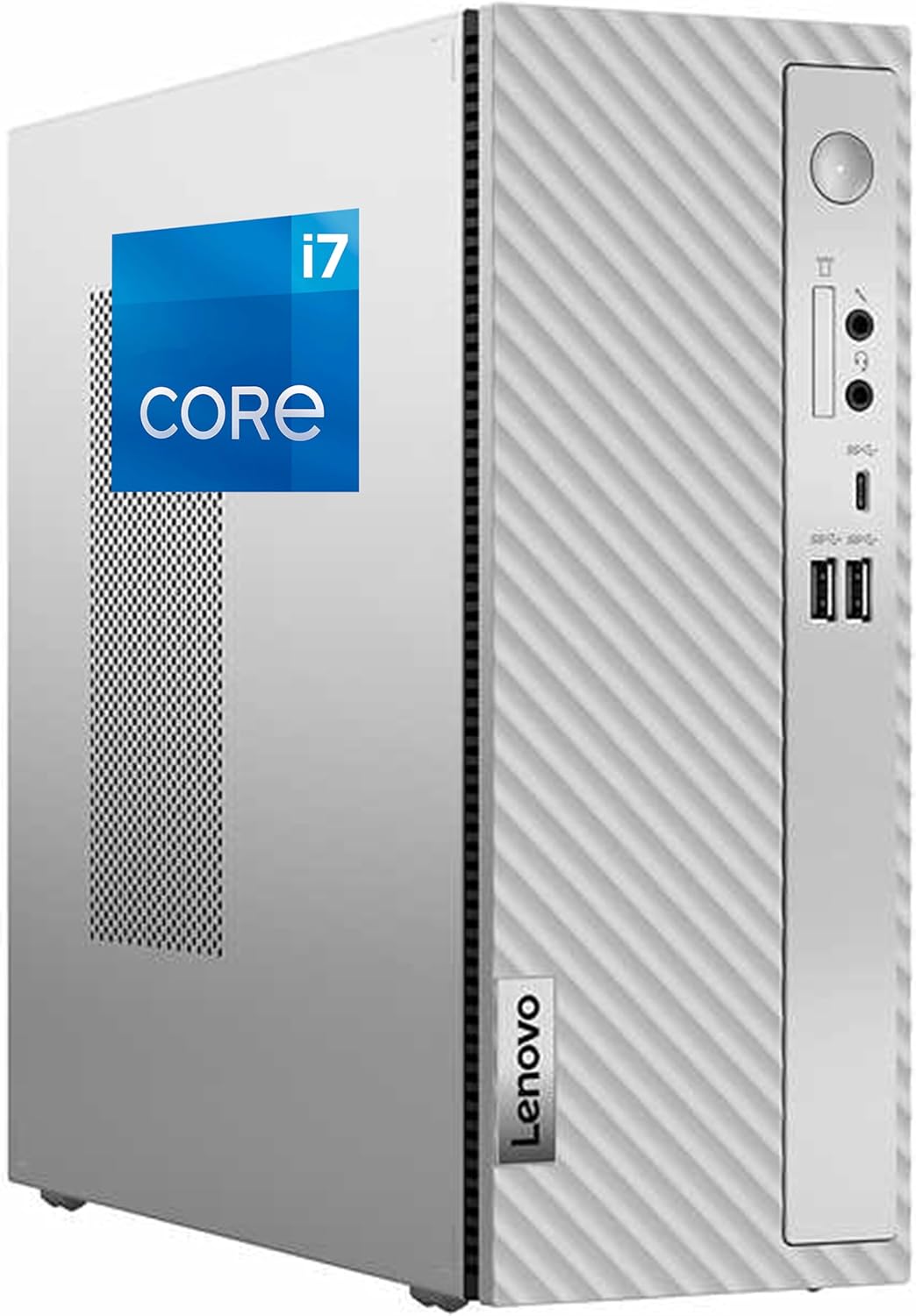 Lenovo IdeaCentre 3 Desktop Computer, Intel Core i7-12700K, 64GB RAM, 2TB NVMe SSD, USB Type-C, HDMI, Wi-Fi, Bluetooth, Windows 11 Pro, Gray Desktop