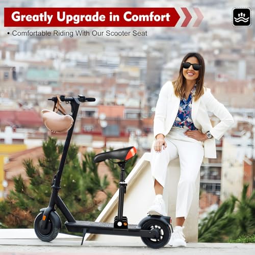 Electric Scooter Seat Saddle, Foldable Adjustable Universal Scooter Seat Replacement, Ergonomic PU Cushion, Sturdy Aluminum Rod, Tool-Free Installation,Durable & Comfortable