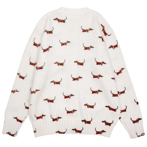 Women's Funny Fall Winter Animal Floral Christmas Tree Long Sleeve Button Knit Cardigan Sweater