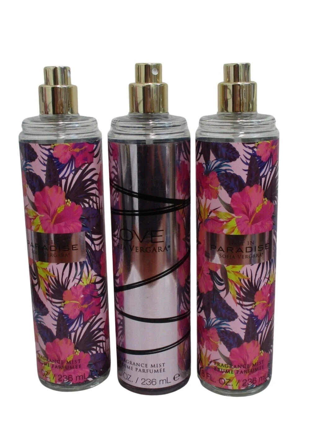 Sofia Vergara Body Mist Gift Set of 3  Sofia Love, Lost in Paradise 8 oz