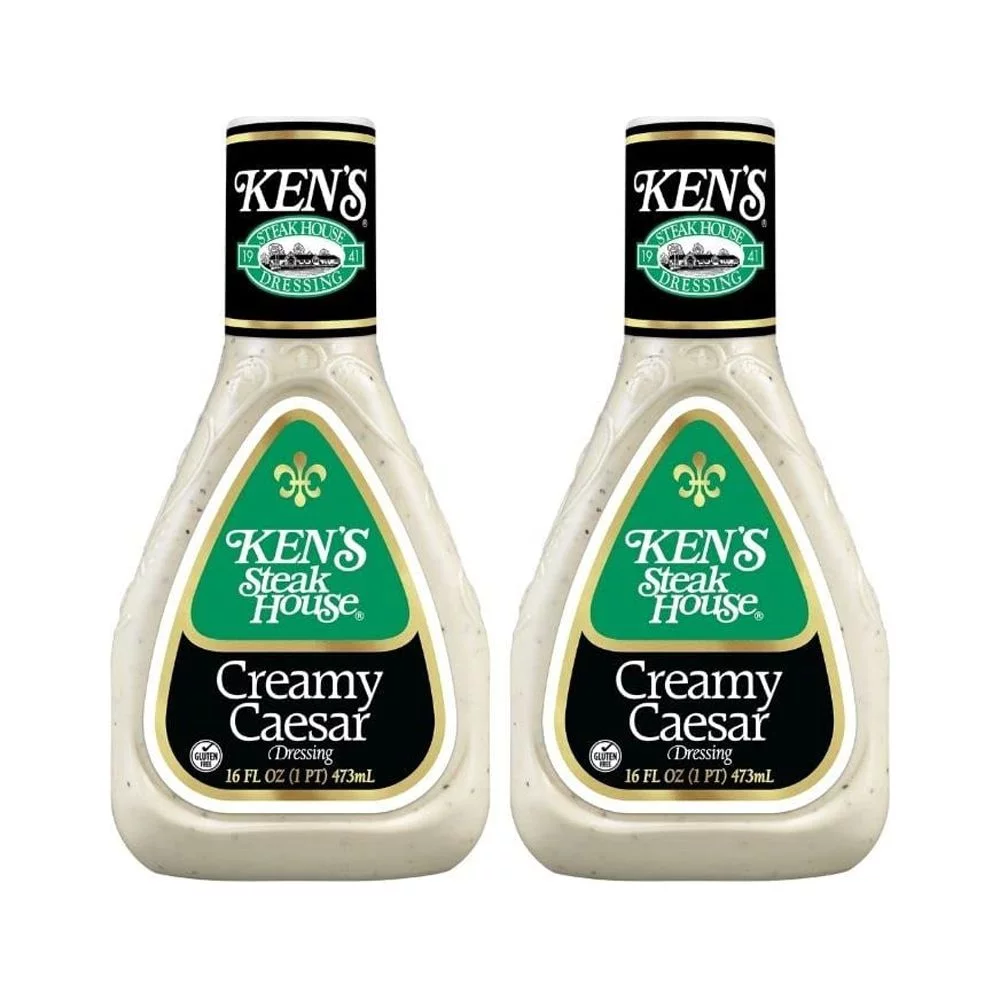 Steakhouse Dressing, Creamy Caesar Dressing, Gluten Dressing For Salads Or Spreads, 16 FL OZ Bottle (Pack Of 2 Bottles)