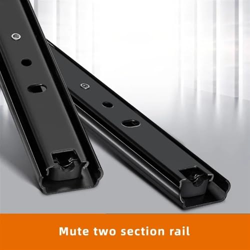 Sliding Rail Linear Bearing Slider Cold Rolled Steel Drawer Slides 8~20Inch Close Drawer Track Rail Sliding Two-Section Cabinet Slides Furniture Hardware(DG205 16 Inch)