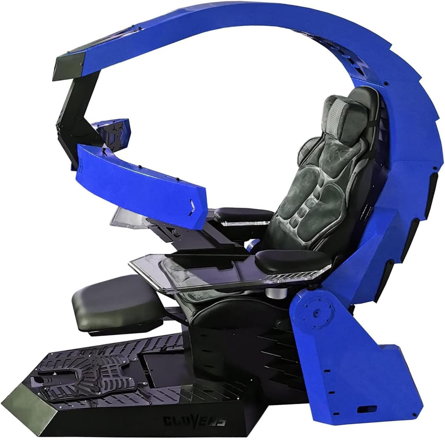 Zero-Gravity Gaming Chair, Leather Back & Metal Shell Computer Cockpit, Integrated Ergonomic Boss Office Chair, Support Hanging 5 Screens