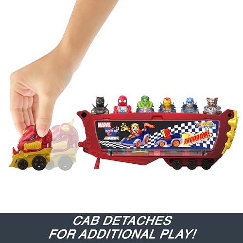 Hot Wheels Marvel RacerVerse 5-Pack of Die-Cast 1:64 Scale Toy Cars with Character Drivers, Use On or Off Hot Wheels Track