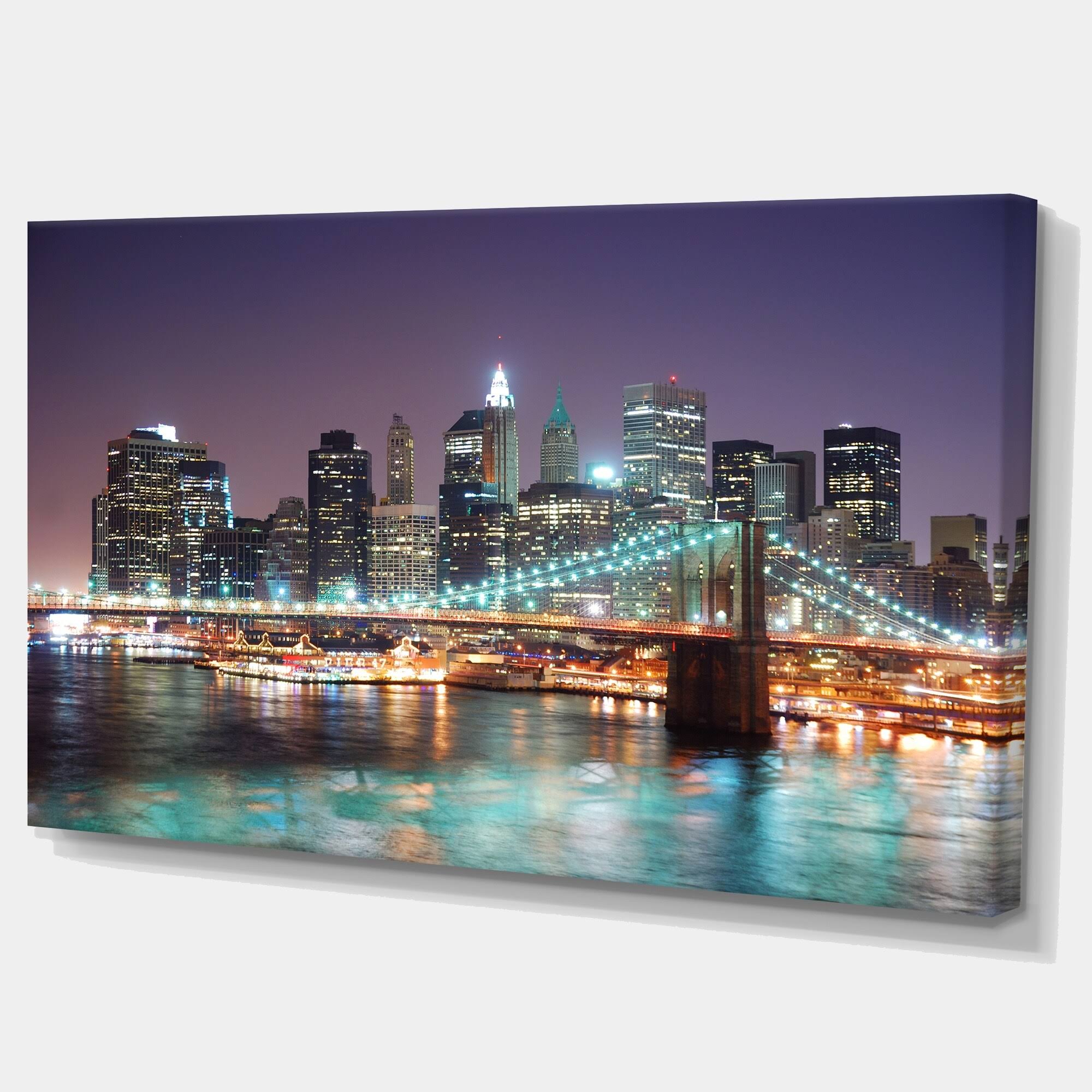 New York City Manhattan Skyscrapers - Cityscape Canvas Print - Multi-Color - 40 in. Wide x 20 in. High