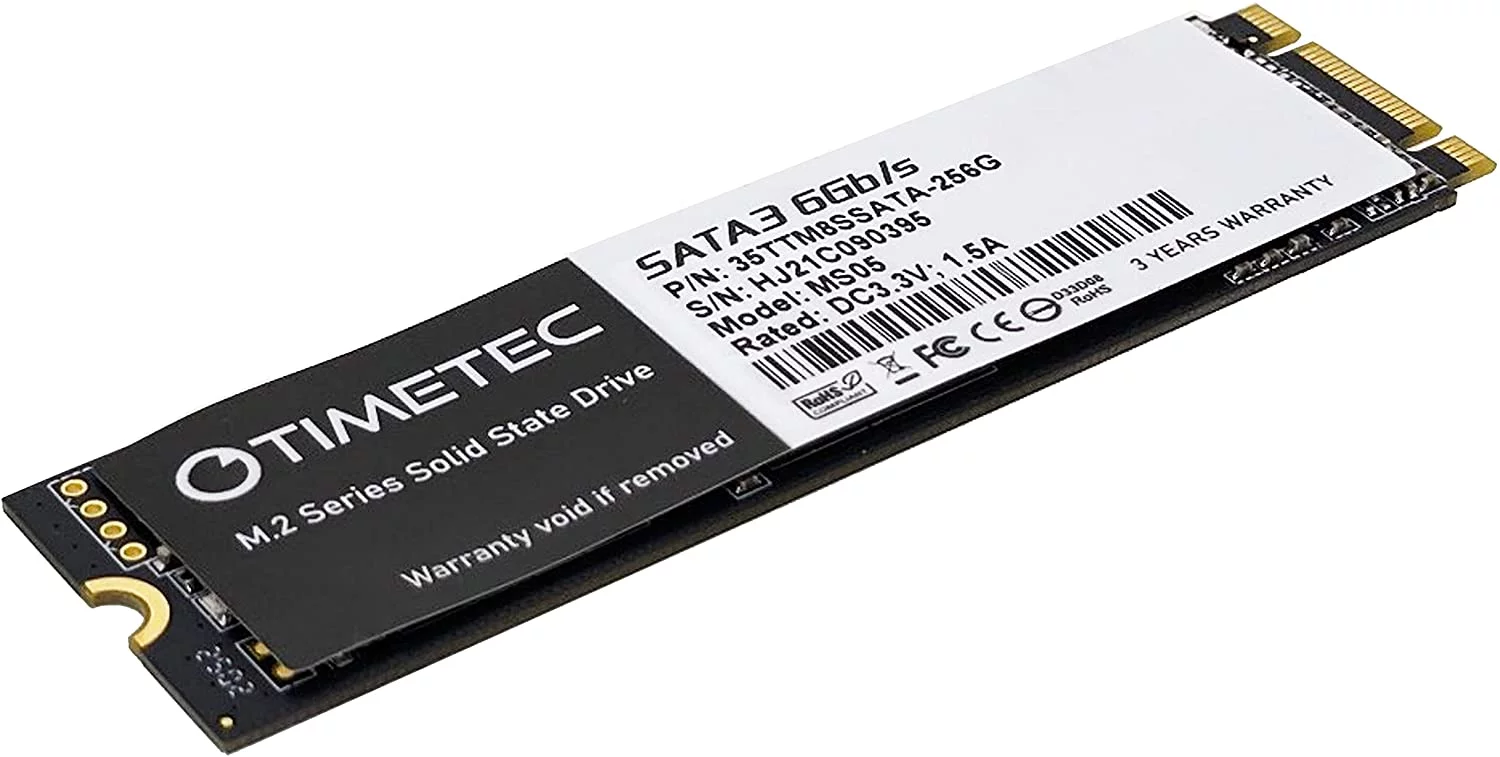 Timetec 256GB SSD 3D NAND TLC SATA III 6Gb/s M.2 2280 NGFF 128TBW Read Speed Up to 550MB/s SLC Cache Performance Boost Internal Solid State Drive for PC Computer Laptop and Desktop (256GB)