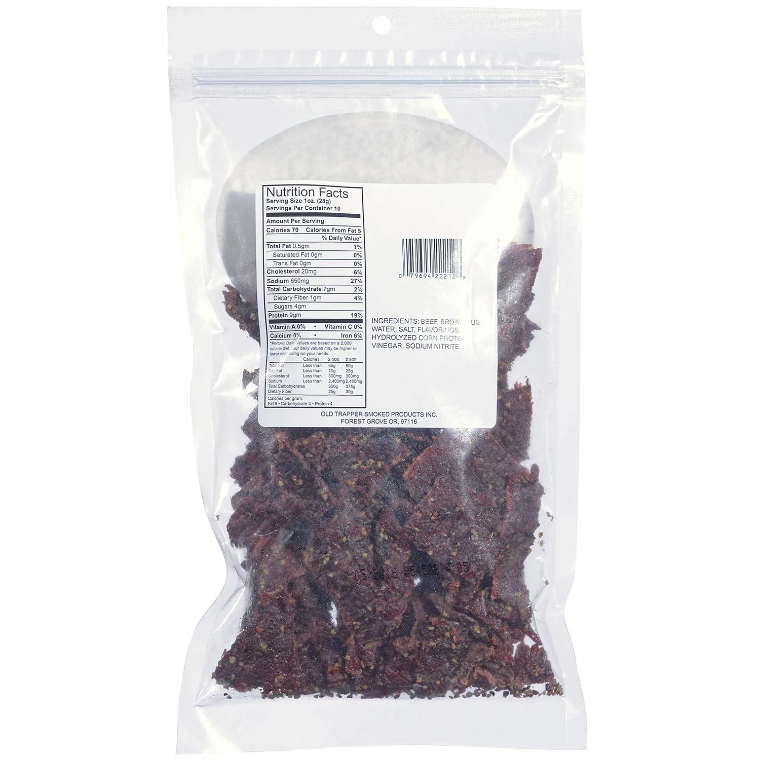 OLD TRAPPER TRADITIONAL BEEF JERKY 10oz 1ct BAG - SPICY