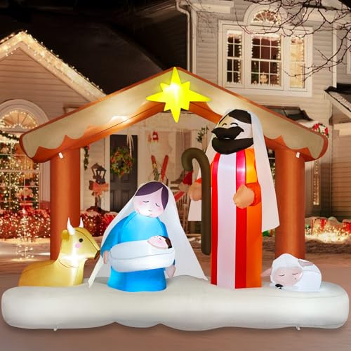Danxilu 14FT Giant Christmas Inflatables Santa Claus with Wreath Built-in LED Lights, Blow Up Inflatable Christmas Decorations Outdoor for Yard Patio Garden Xmas Party Lawn Holiday Decor