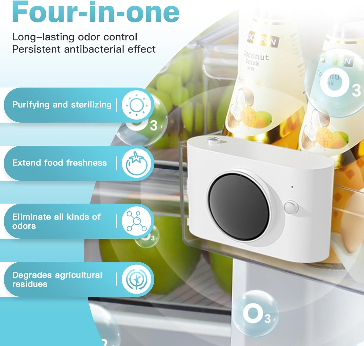 Refrigerator Deodorizer, Fridge Deodorizer Odor Eliminator More Effective Than Baking Soda and Bamboo Charcoal Air Purifying Bags, Odor Eliminator for Fridge, Armoire, Shoe Cabinet and Car