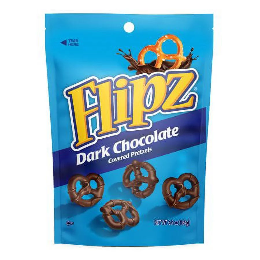 Flipz Dark Chocolate Covered Pretzels, 6.5 Oz. (Pack of 16)