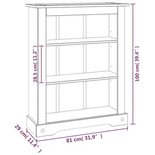 Bookcases & Standing Shelves 3-Tier Bookcase Mexican Pine, Range 31.9