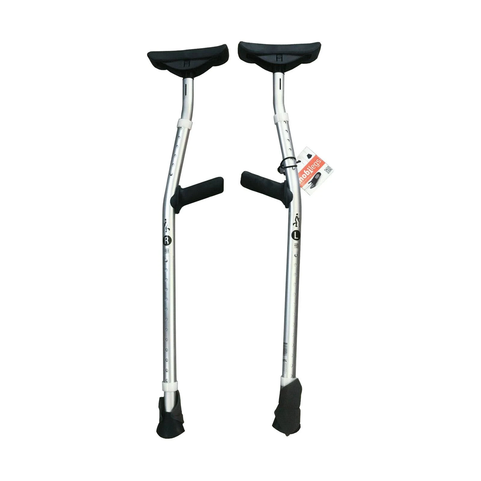 Mobilegs Universal Crutches Adjustable 4&9x22- 6&4x22 Up to 300lbs (1 Pair)
