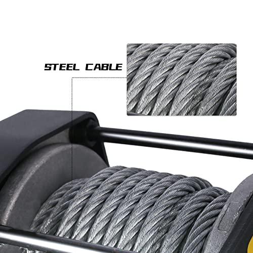 3000 lb 12V DC Electric Winch, Off Road Waterproof Winch for UTV ATV Boat with Both Wireless Handheld Remote and Corded Control Recovery Winch Synthetic Rope
