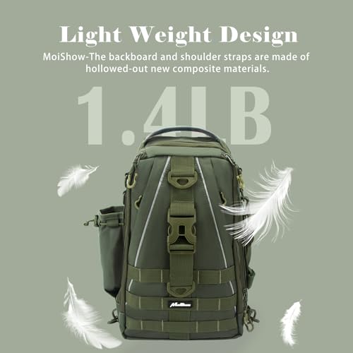 Fishing Backpack Tackle Bag, Fishing Tackle Backpack with Rod Holder, Tackle Box Backpack