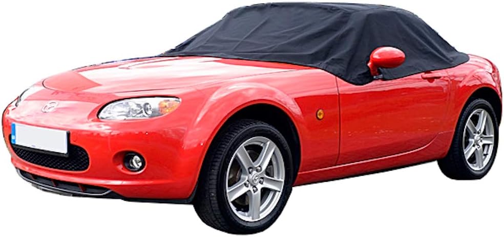 North American Custom Covers Custom-fit Soft Top Roof Protector Half Cover for Mazda Miata MX5 Mk3 (Black)