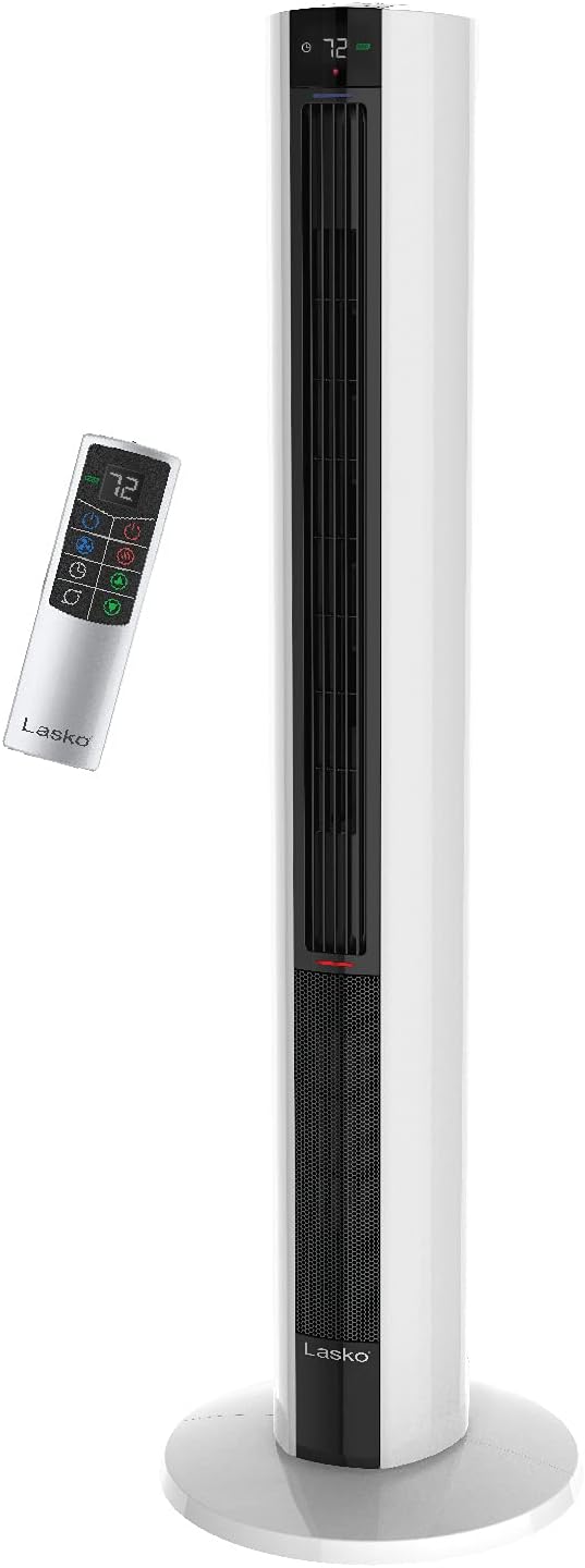 Lasko FH500 Fan & Space Heater Combo Tower, 42 Inch, Black White