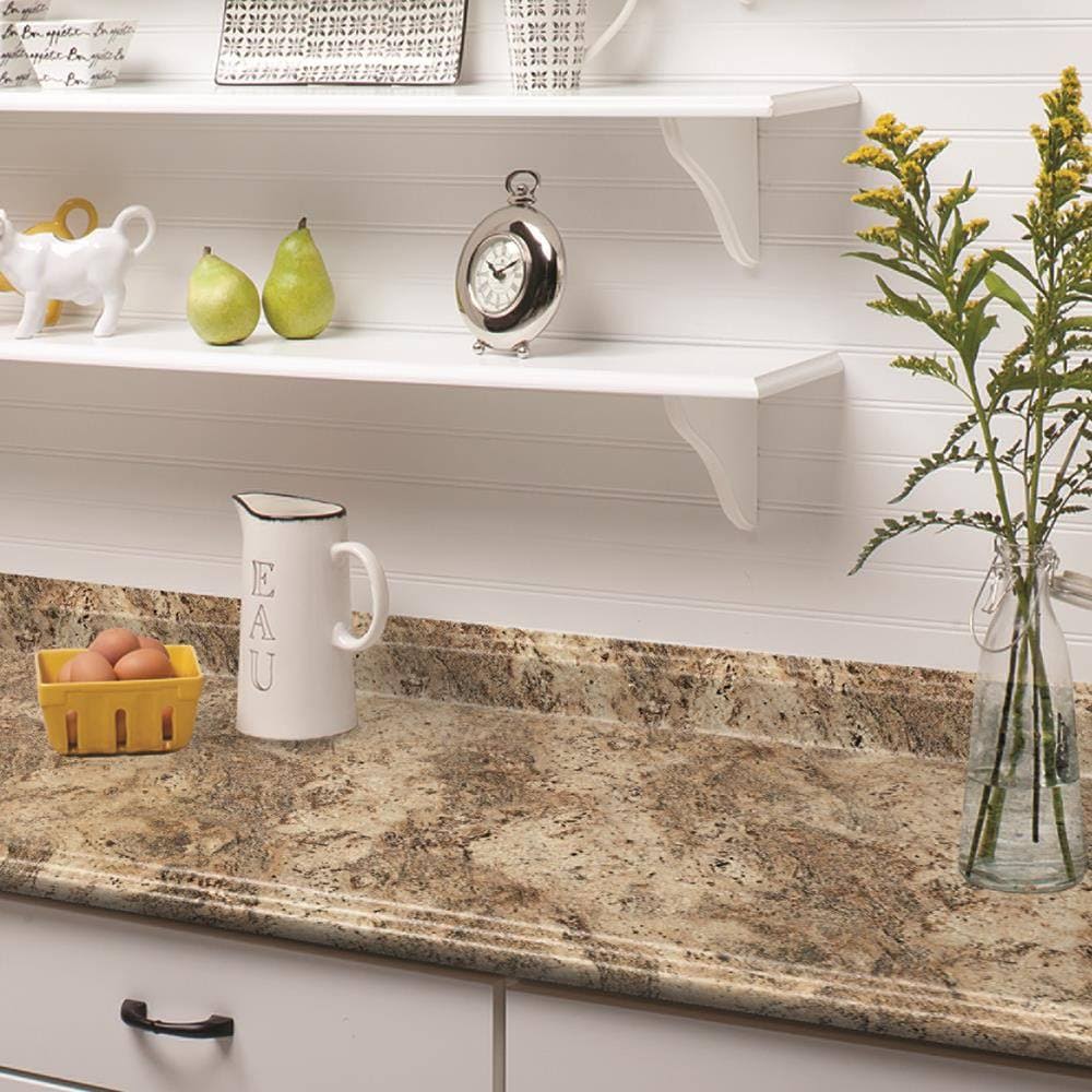 VT Dimensions Formica 8-ft Lapidus Brown- FX Radiance Straight Laminate Kitchen Countertop | 011358010813547FXRD