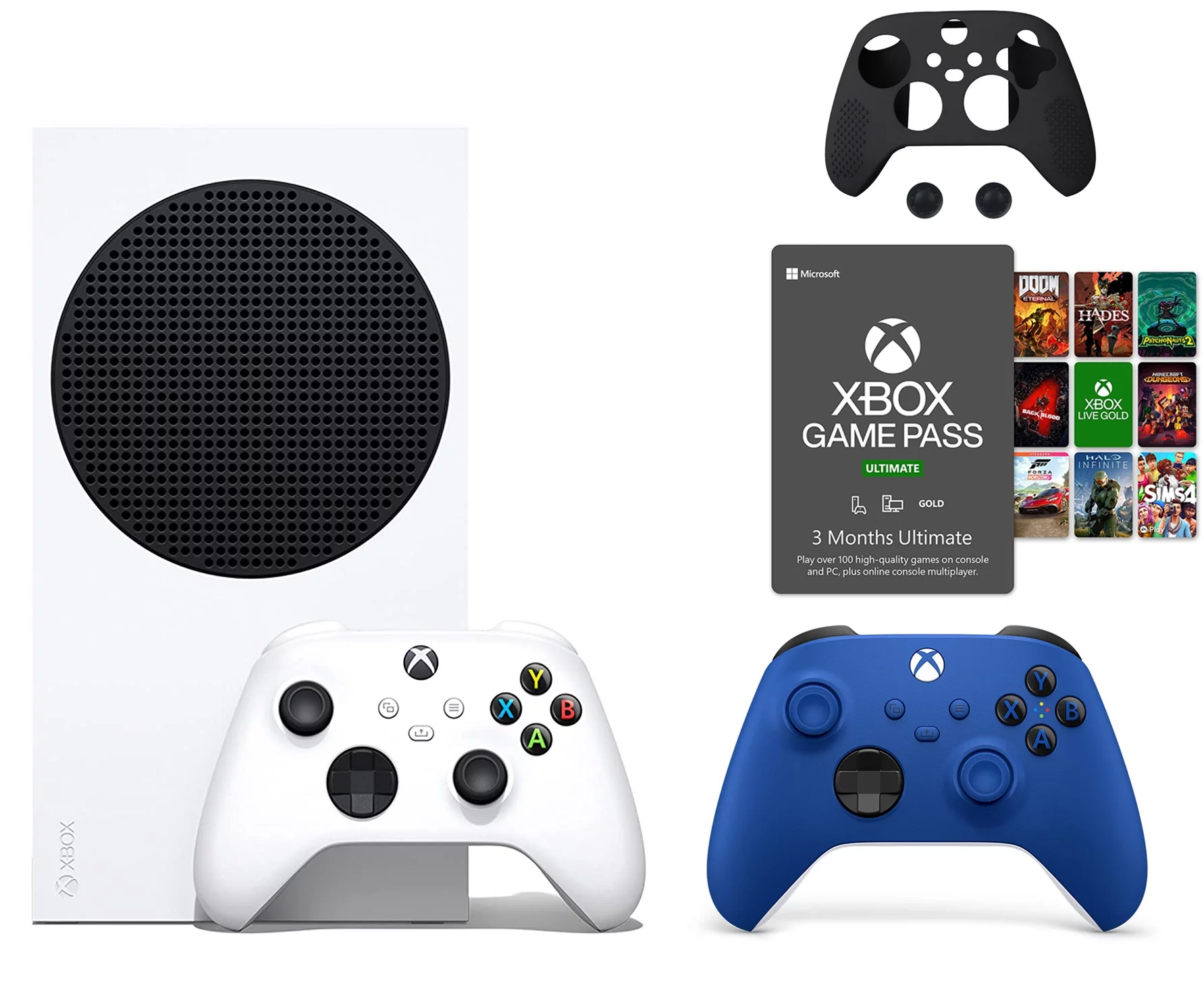 Microsoft Xbox Series S 512GB SSD All-Digital Console, Two Wireless Controllers, Xbox 3 Month Game Pass Ultimate with Mazepoly Accessories