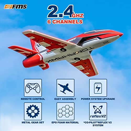 Fms Rc Plane for Adults EDF Jet Remote Control Airplane Futura V3 80mm Ducted Fan 12-Blade 6 Channel Rc Planes PNP (No Radio, Battery, Charger)