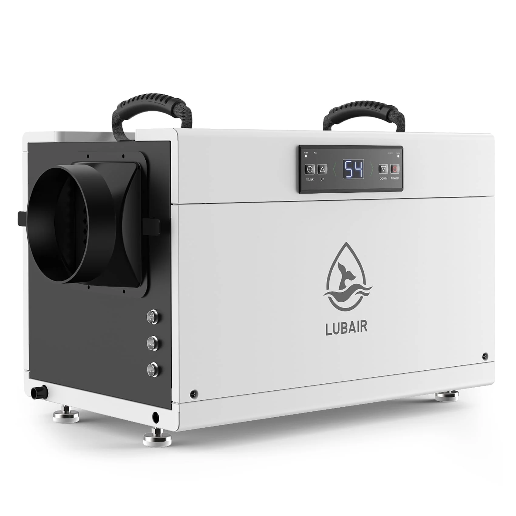 LUBAIR 145 Pints Commercial Dehumidifier for Basement, Crawl Space Dehumidifier with Drain Hose, Energy Star Listed, White