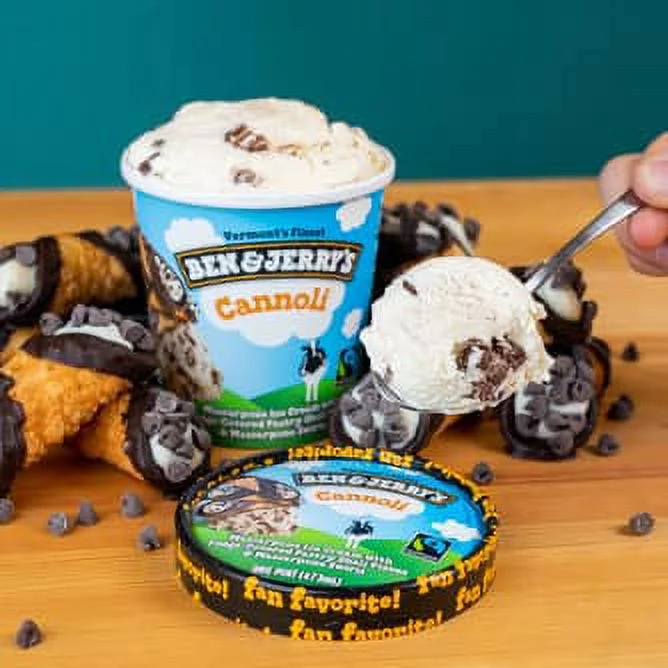 Ben & Jerry's Cannoli Ice Cream, 16 oz. Pint, 6-Pack (Frozen)