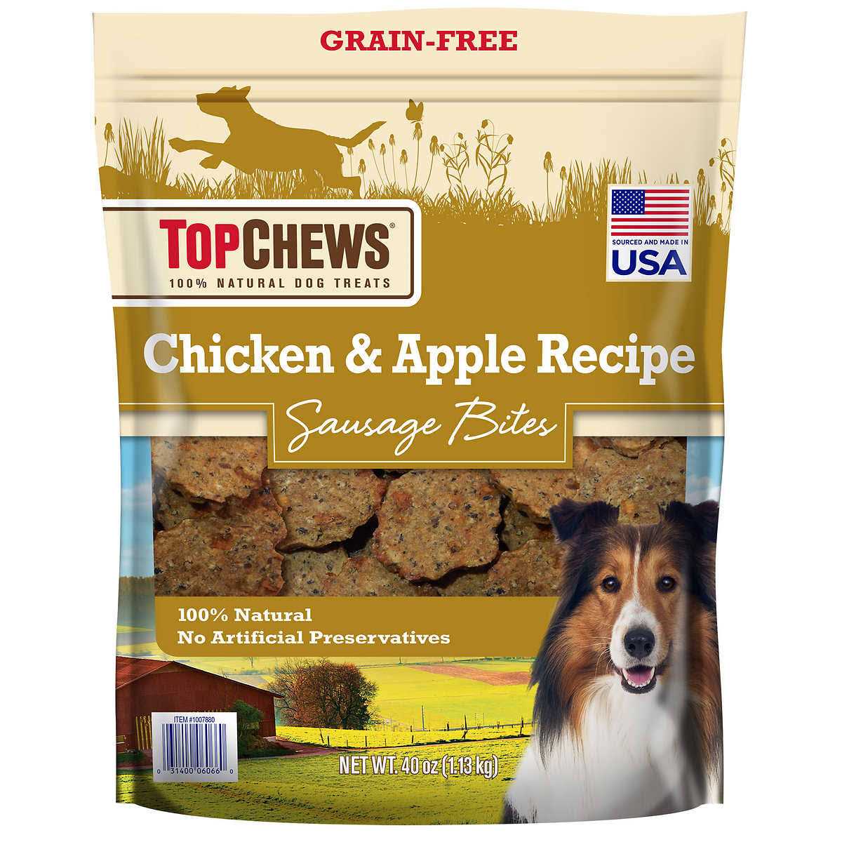 Top Chews Chicken & Apple Recipe 100% Natural Dog Treats - Pet Supplies online store