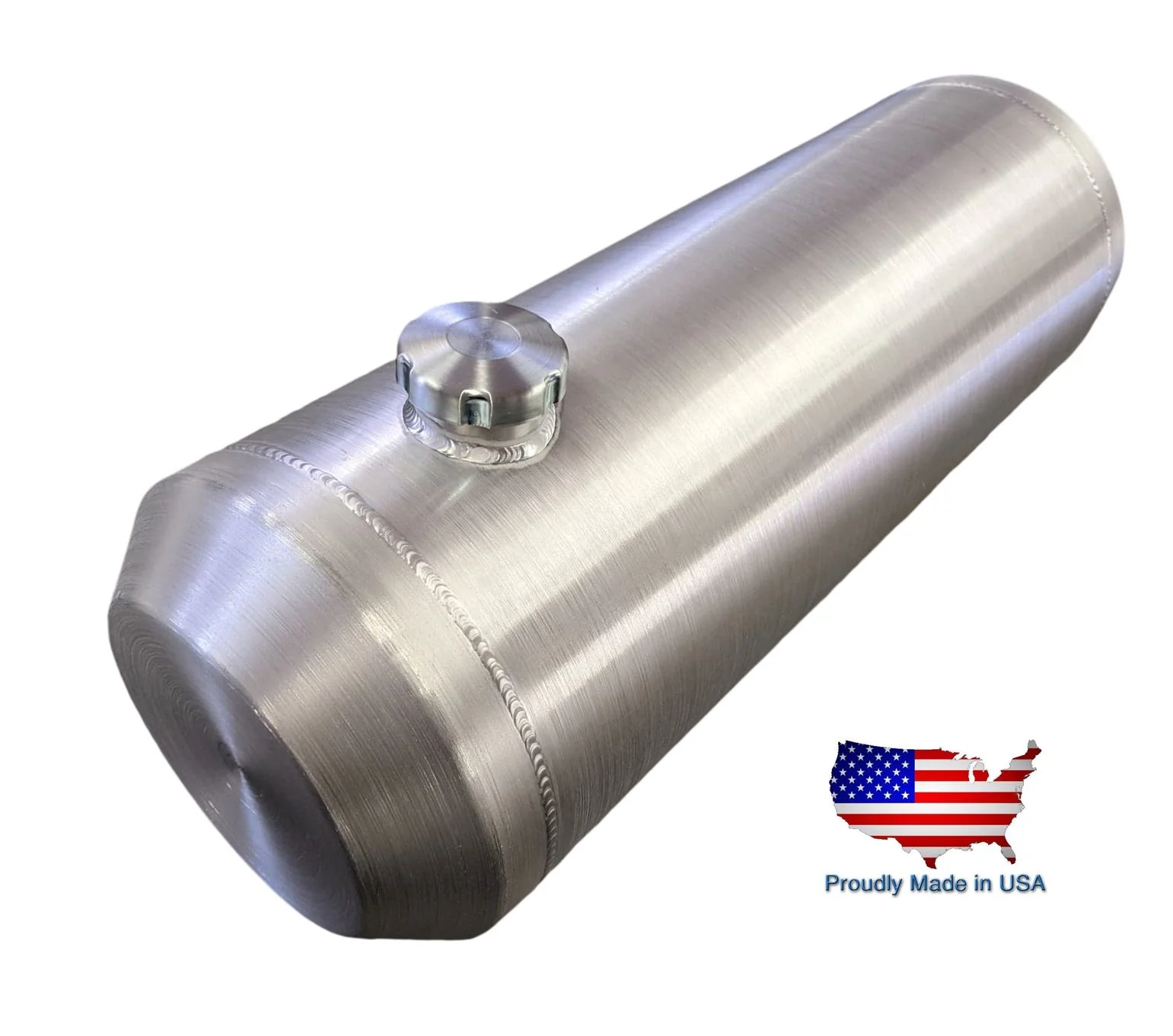 10x30 End Fill Round Spun Aluminum Gas Tank - 10 Gallon - 1/4 NPT