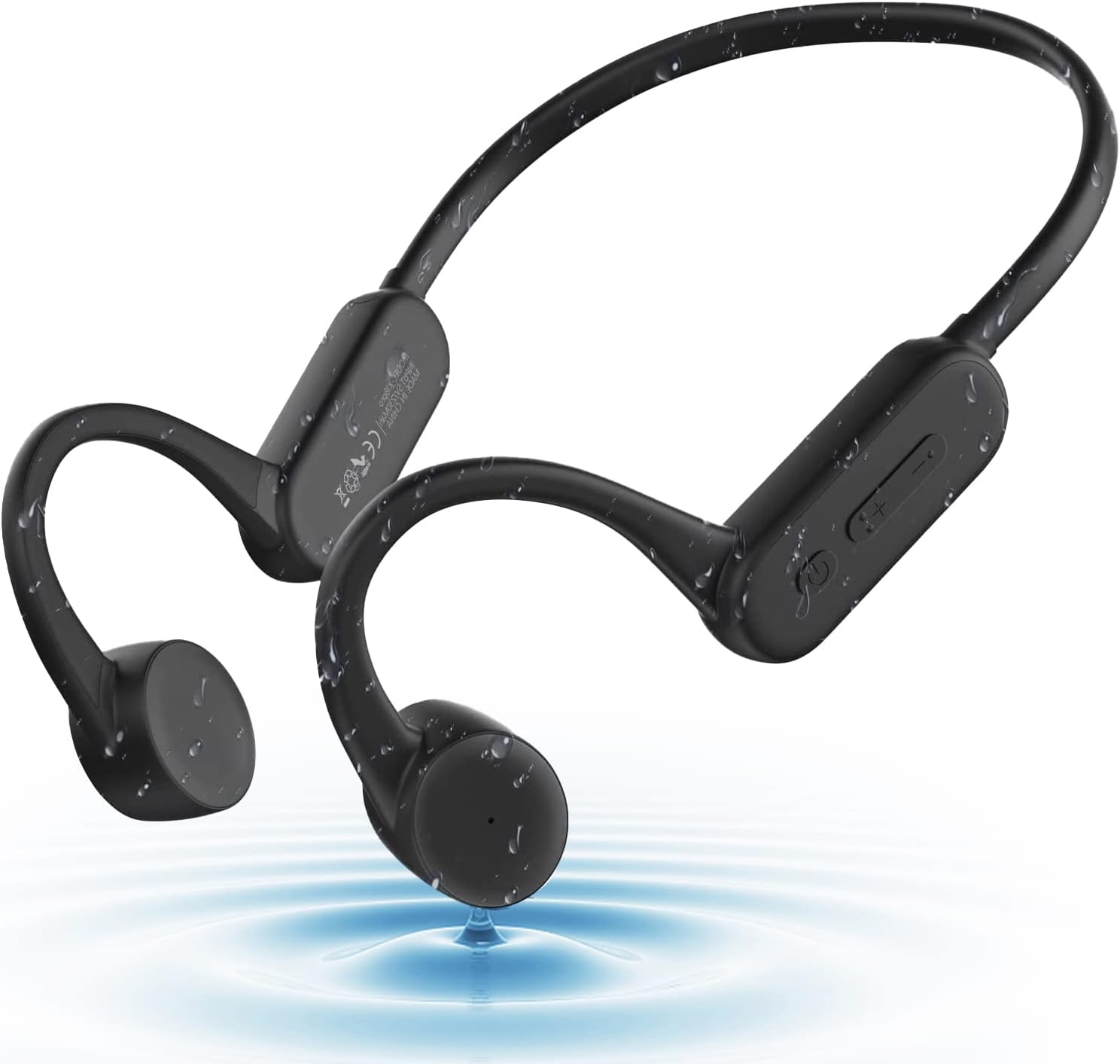 Wireless Bone Conduction Open Ear Headphones Magnetic Charging Open Ear Sports Headset with Built-in Noise-canceling Mic and 8G Memory for Running Cycling Driving Gym Pack of 2