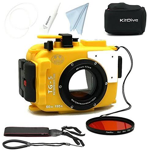 Seafrogs 195ft/60m Underwater Camera Waterproof Housing for Olympus TG-5 (Yellow)