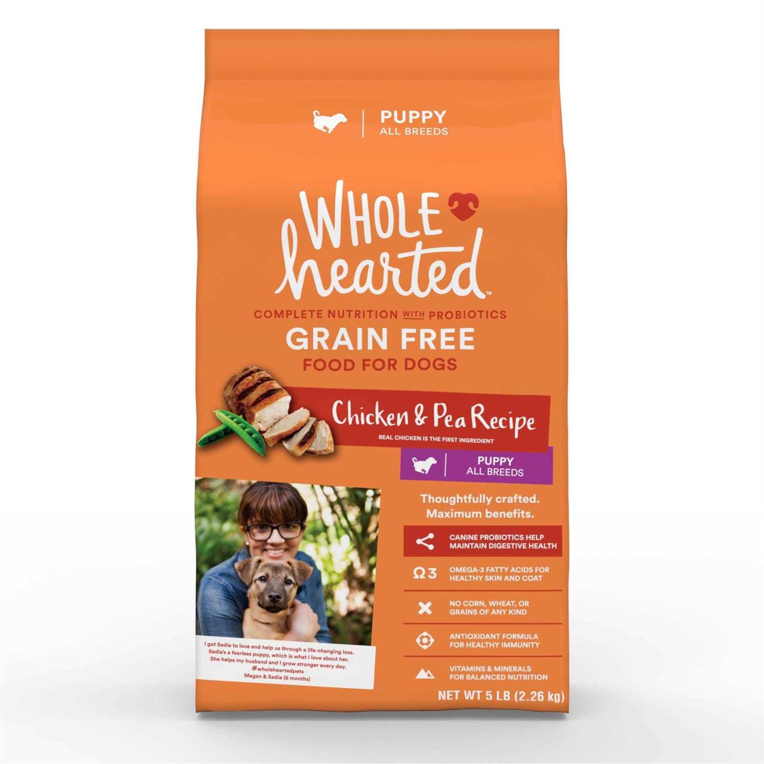 WholeHearted Grain Free Chicken and Pea Recipe Dry Puppy Food - Pet Supplies online store