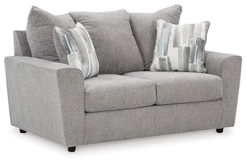 Signature Design by Ashley Stairatt Casual Loveseat with Flared Arms, Gray