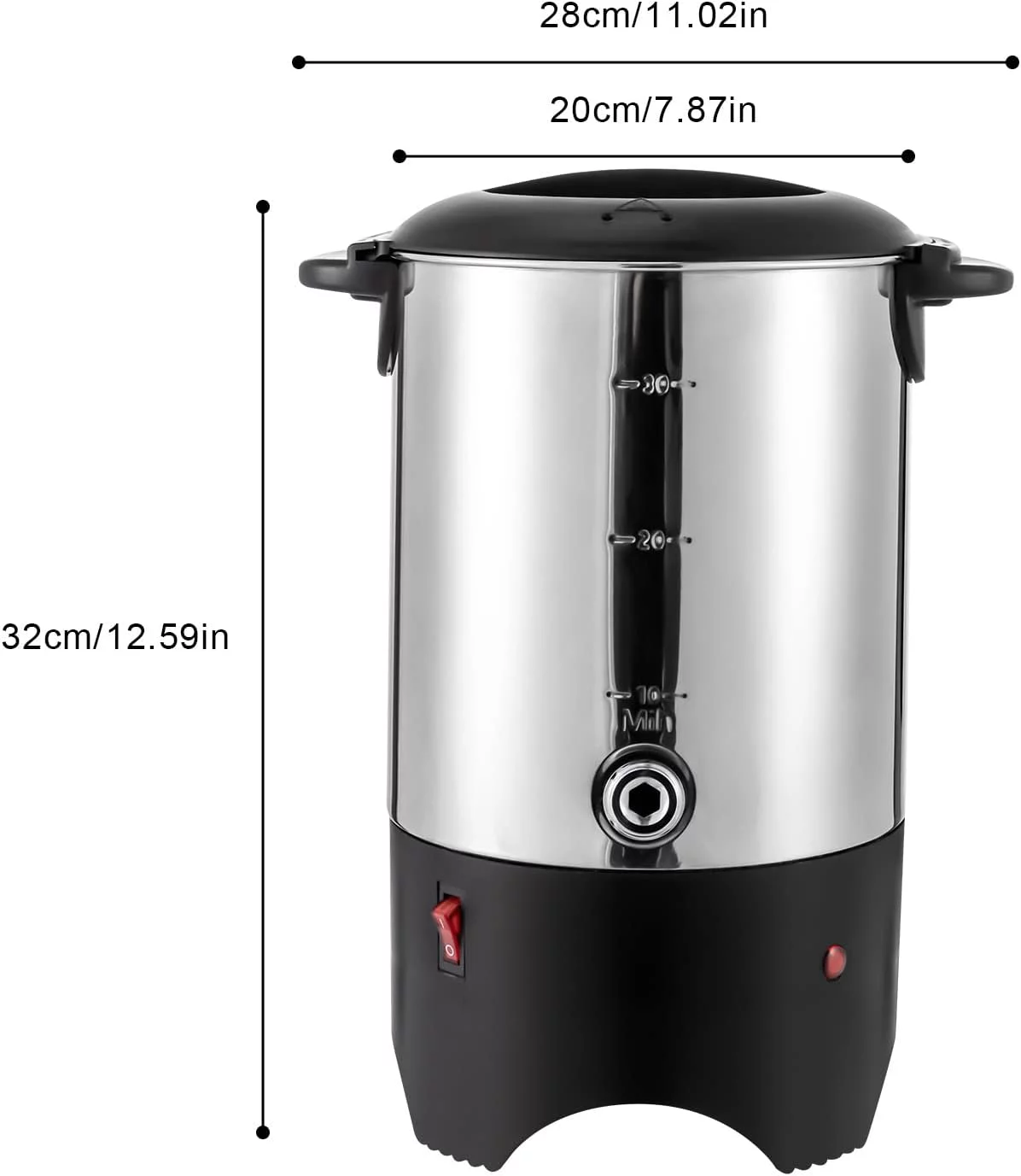 OUKANING 5.2L/175Oz Coffee Urn Machine Electric Hot Water Tea Urn Stainless Steel Boiler Dispenser Catering Kitchen 1000W
